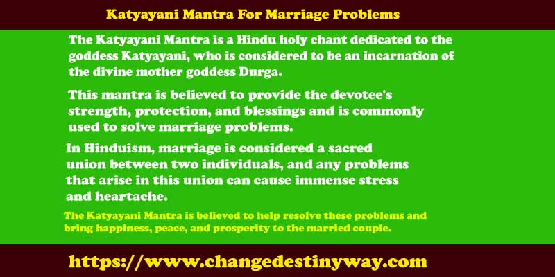 Katyayani Mantra For Marriage Problems